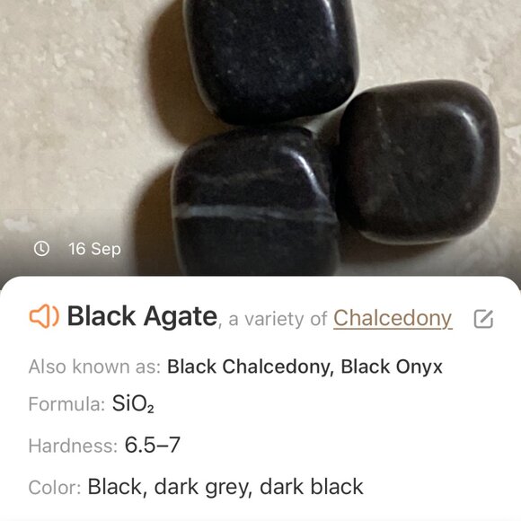 Genuine Black Agate Cube Necklace, Cute Dog Person Paw Print Pendant + Gemstone - Picture 8 of 9